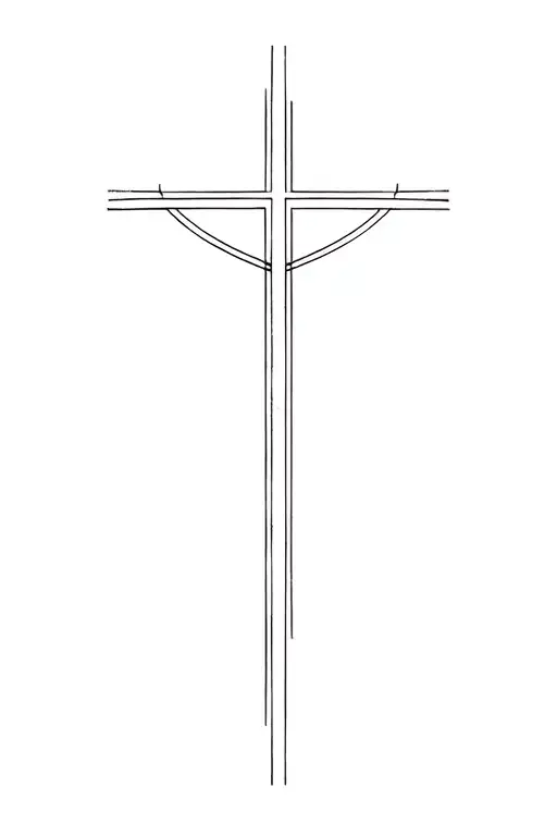 Christian Physics Cross Fineline Tattoo Design