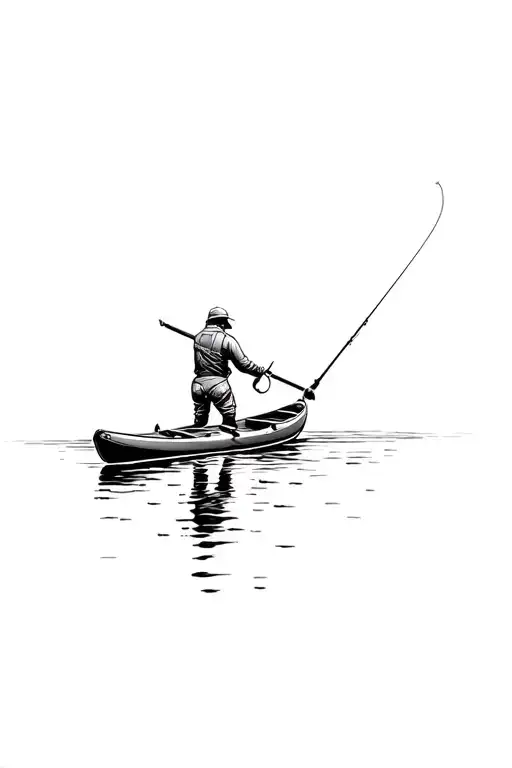 Kayak Fisherman Casting A Line