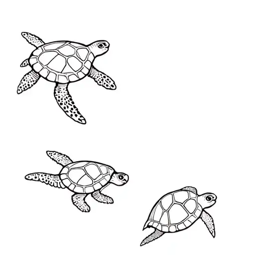 3 Sea Turtles