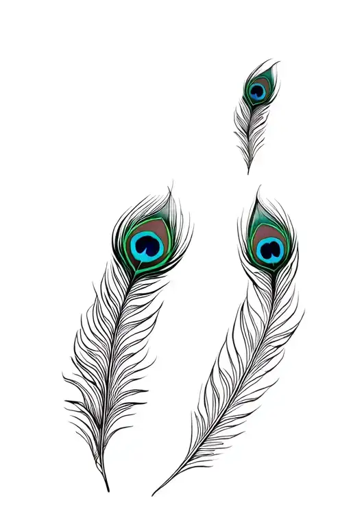 3 Peacock Feathers