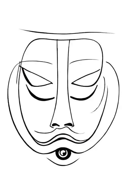 Japanese Mask With Eye On The Bottom