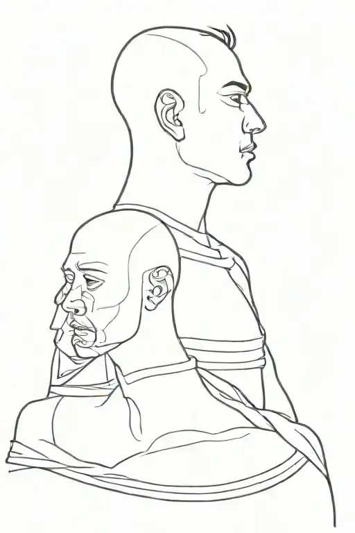 Neck Tattoo Men Standing Next To Each