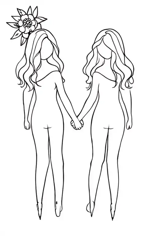 Daughters Holding Hands