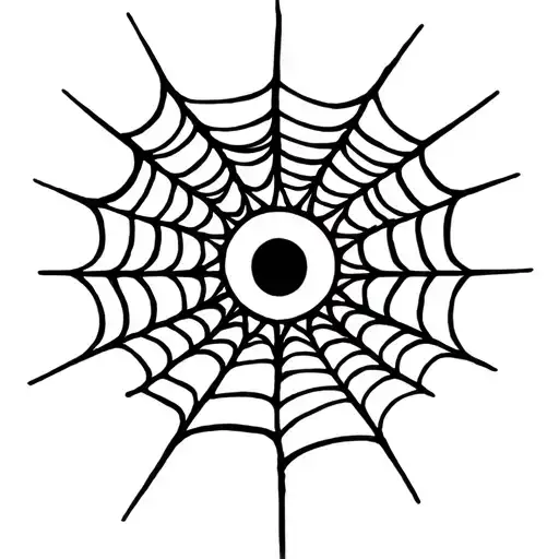 Spiderweb For Around Elbow With Black Sun At Center