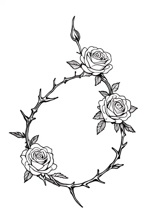 Roses Wrapped Thorn Wreath