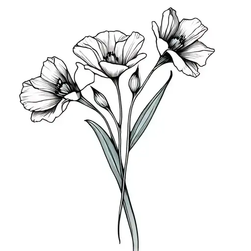 Gladiolus And Poppies