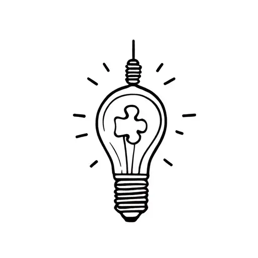 Lightbulb With Puzzle Piece Inside