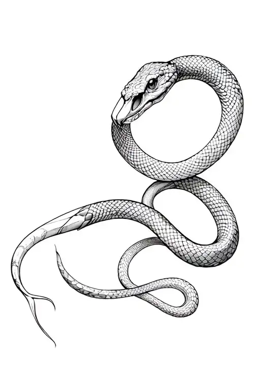 Snake In Cyber Sigilism Style