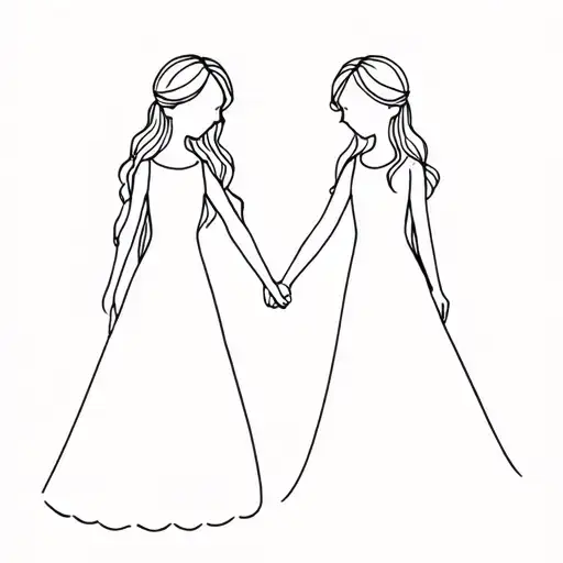 Two Girls Holding Hands