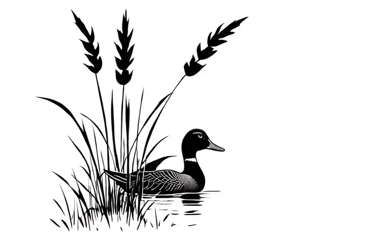 Duck Hunting With Cattails