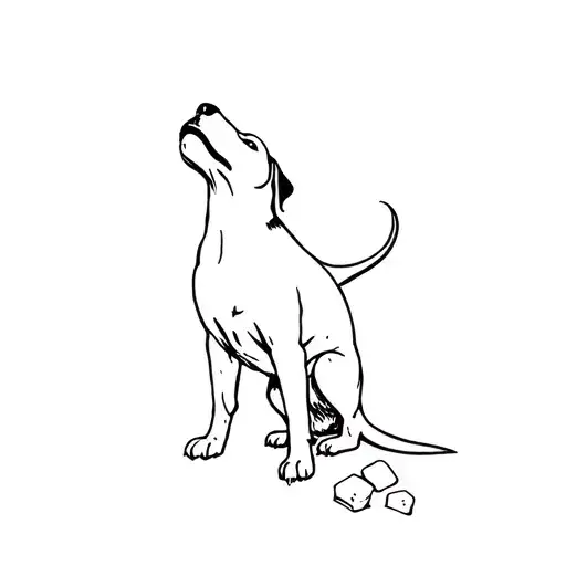 Coon Hound Howling At A Marshmallow Floating