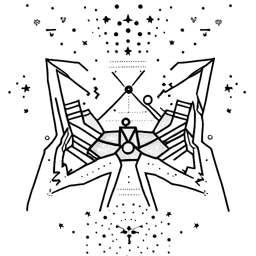 A Minimalist Tattoo Combining The Constellations Of Virgo And Scorpio