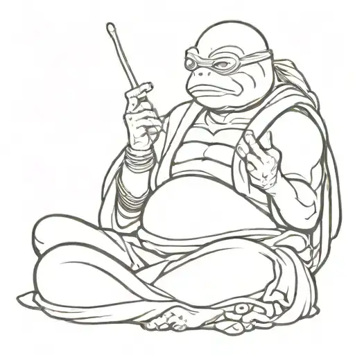 Ninja Turtle Praying Buddhist Monk Meditating Secrets Of The Ooze