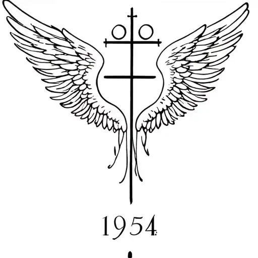 Angel Wing And Fine Cross And Birth Year 1954