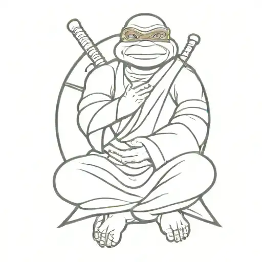 Ninja Turtle Praying Buddhist Monk Meditating 90S Cartoon