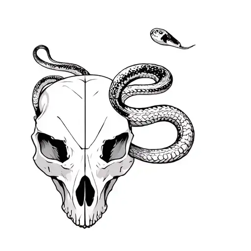 Animal Skull And Snake Wrapped