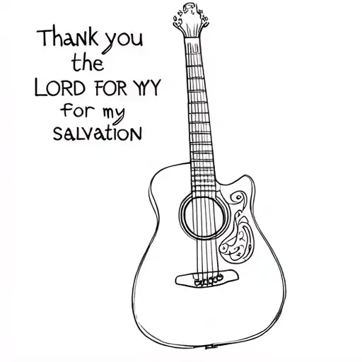 A Guitar With The Words Thank You Lord For My Salvation