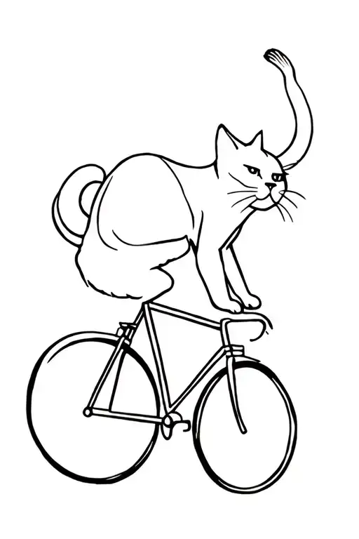 Cat Riding A Bike