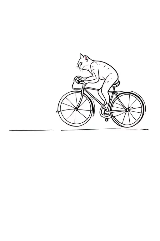 Cat Riding A Bike