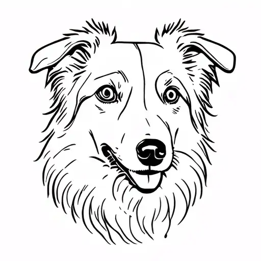 Border Collie Head Profile Holding