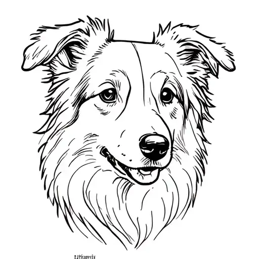 Border Collie Simple Sketch