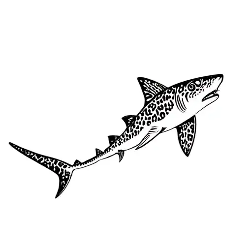 A Top-down View Of A Leopard Shark Minimalist