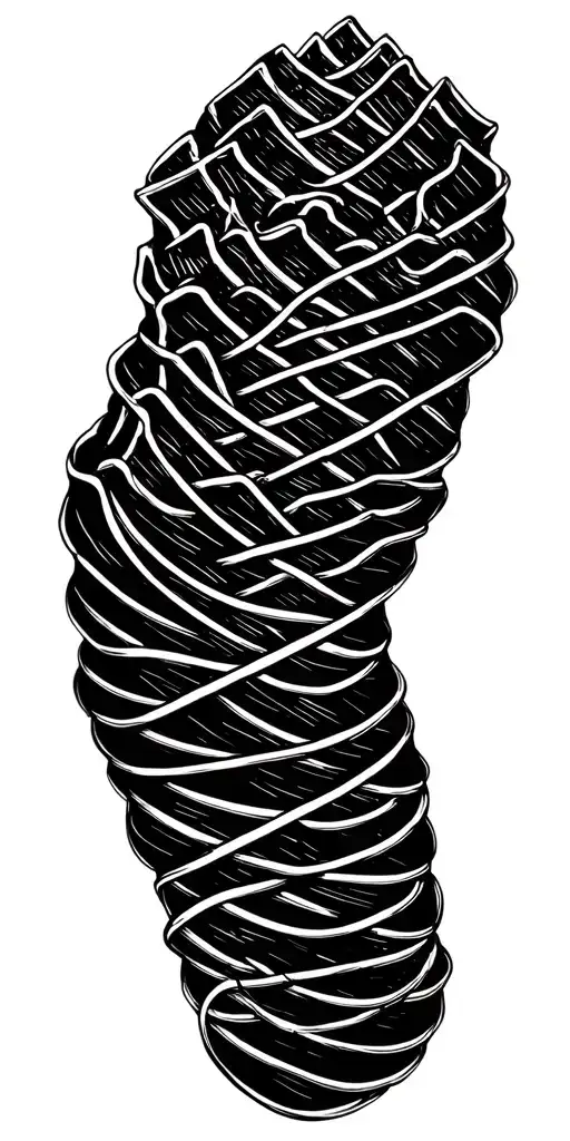 A Minimalist Tattoo Of A Wire Harness Shaped Like A Mountain Range