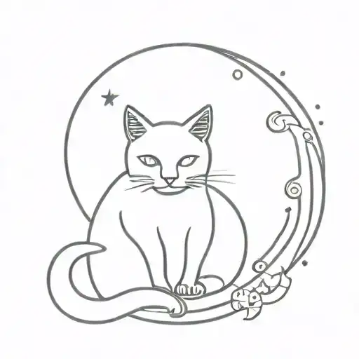 Cat And Moon
