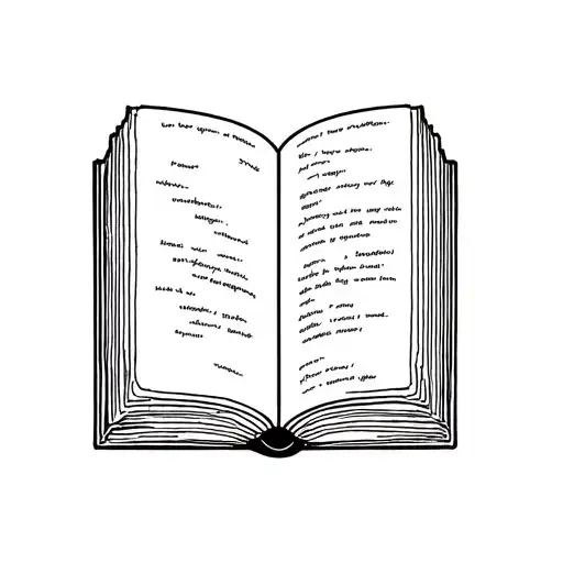 An Open Book Only Lines And There Are Letters Coming Out Of The Open Pages