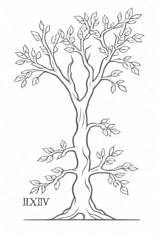 Minimalist Tree With Roman Numerals Iiixlvi