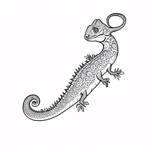 Chameleon And Jungle Background