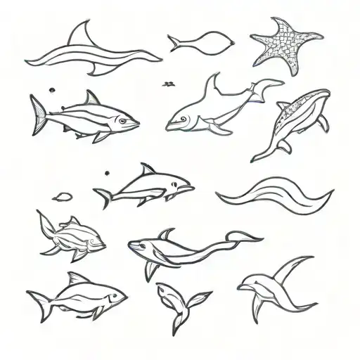 Simple Ocean Tatto Design