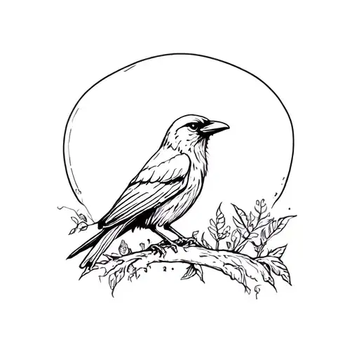 Crow In A Garden