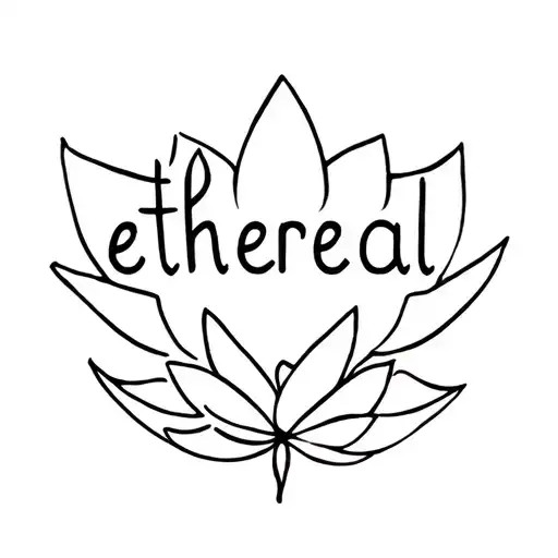 The Word Ethereal With A Lotus Flower At The End Of It