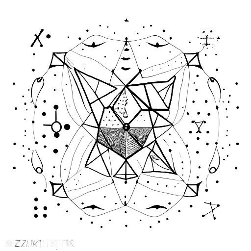 A Minimalist Tattoo Of A Constellation Formed By Zodiac Signs