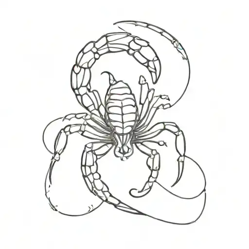 Scorpio Minmal Line Art