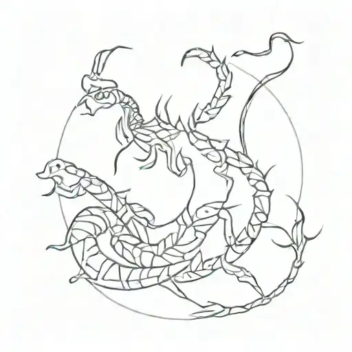 Scorpio Zodiac Minmal Line Art Tattoo Design