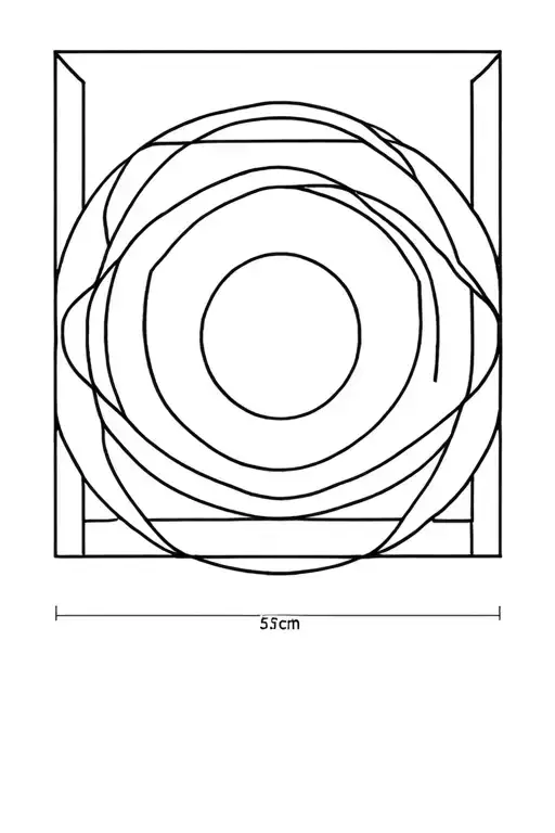 Geometric Pattern With 5 Inch Circle Cut Out