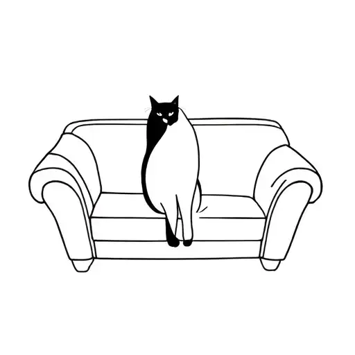 Black Cat With Elbow On Couch