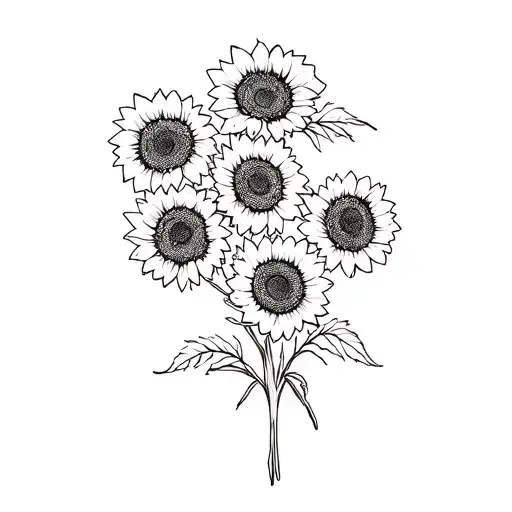 Bouquet Of Six Sunflowers