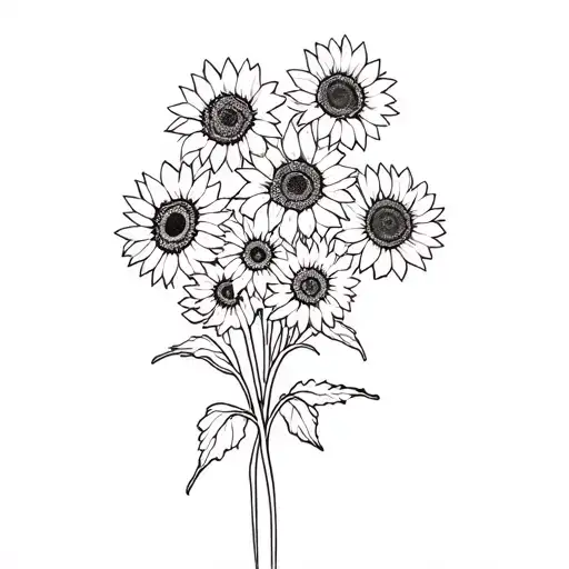 Bouquet Of Six Sunflowers