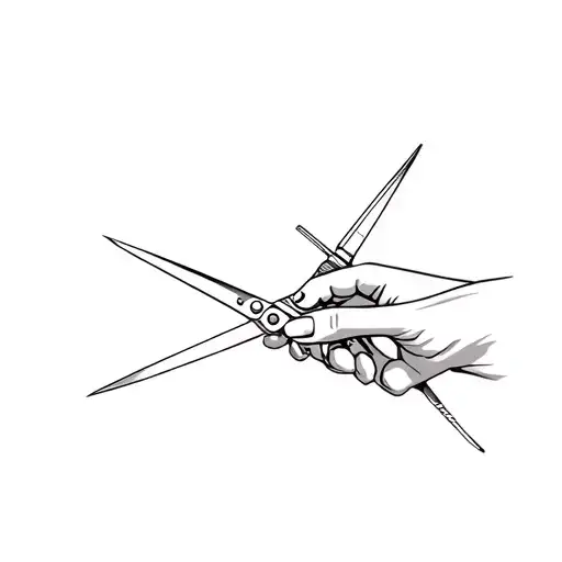 A Hand With Long Sharp Nails Holding Sharp Scissors