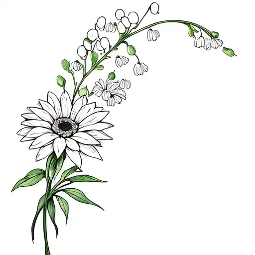 Lily Of The Valley And Chrysanthemum