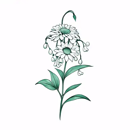 Lily Of The Valley And Chrysanthemum