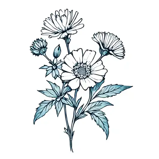 Carnation Larkspur And Aster Flower