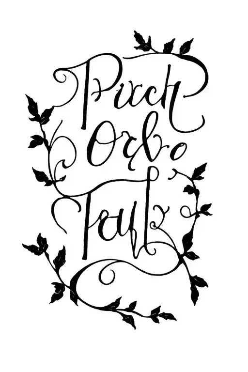 Puzzle Peices Slanted Script Tattoo Font With Vines And Room For Words