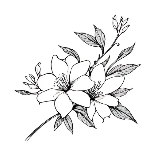 Jasmine Flowers Minimalistic Design