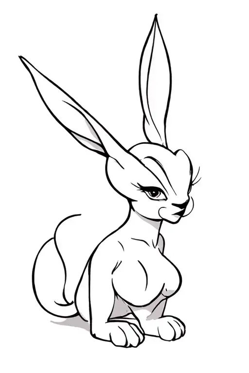 Small Cartoon Line Style Devil Jessica Rabbit