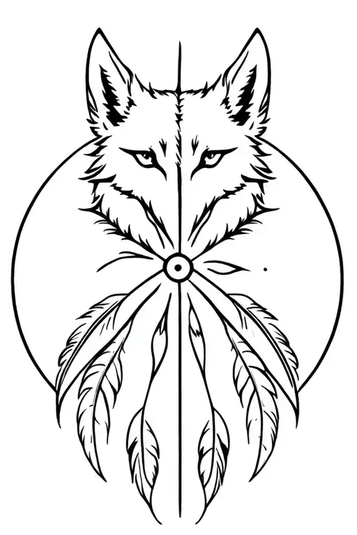 Wolf Princess Medicine Wheel With Feathers