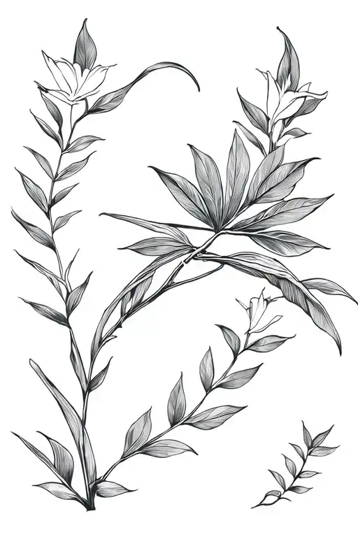 Vines Wrapped With Monstera Leaves And Bird Of Paradise Flowers